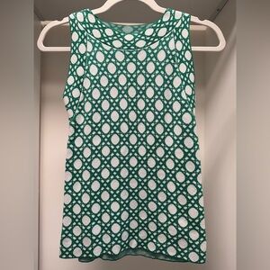 Ann Taylor Green and White Tank Top